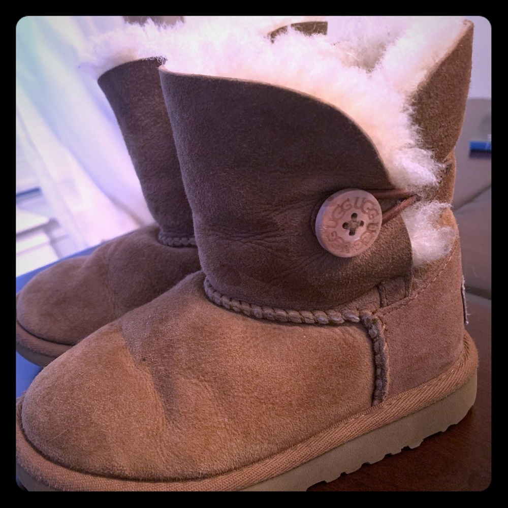 Mini bailey ugg girls kids brown caramel boots 10
